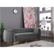 Meridian Furniture Julian Contemporary Velvet Sofa in Gray