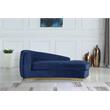 Meridian Furniture Julian Curved Back Velvet Chaise in Navy and Gold