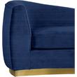 Meridian Furniture Julian Curved Back Velvet Chaise in Navy and Gold