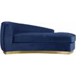 Meridian Furniture Julian Curved Back Velvet Chaise in Navy and Gold