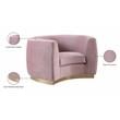 Meridian Furniture Julian Velvet Accent Chair in Pink and Gold