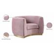 Meridian Furniture Julian Velvet Accent Chair in Pink and Gold