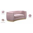 Meridian Furniture Julian Contemporary Velvet Loveseat in Pink
