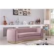 Meridian Furniture Julian Contemporary Velvet Sofa in Pink