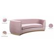 Meridian Furniture Julian Contemporary Velvet Sofa in Pink