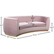 Meridian Furniture Julian Contemporary Velvet Sofa in Pink