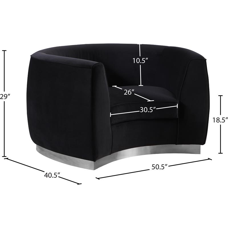 Meridian Furniture Julian Black Velvet Chair