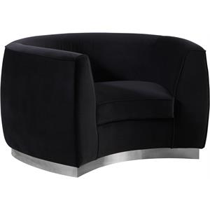 meridian furniture julian curved back velvet upholstered accent arm chair