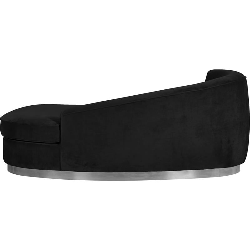 Meridian Furniture Julian Black Velvet Chaise