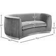 Meridian Furniture Julian Grey Velvet Loveseat