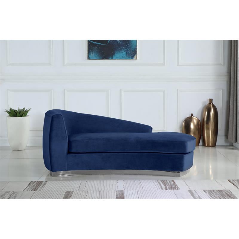 Meridian Furniture Julian Navy Velvet Chaise
