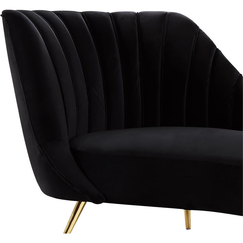 Meridian Furniture Margo Black Velvet Chaise