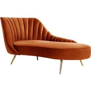 Meridian Furniture Margo Cognac Velvet Chaise