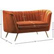 Meridian Furniture Margo Cognac Velvet Loveseat