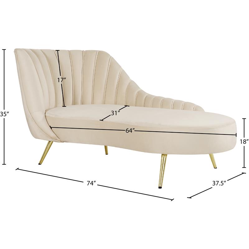 Meridian Furniture Margo Cream Velvet Chaise