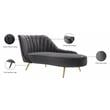 Meridian Furniture Margo Grey Velvet Chaise