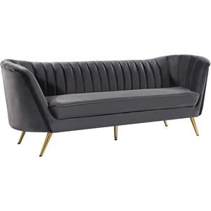 Meridian Furniture Margo Grey Velvet Sofa
