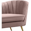 Meridian Furniture Velvet Accent Chair in Pink and Gold