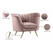 Meridian Furniture Velvet Accent Chair in Pink and Gold