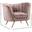 Meridian Furniture Velvet Accent Chair in Pink and Gold