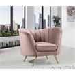 Meridian Furniture Velvet Accent Chair in Pink and Gold