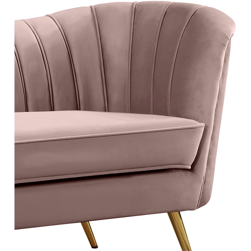 Meridian Furniture Margo Pink Velvet Loveseat