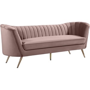 Meridian Furniture Margo Pink Velvet Sofa