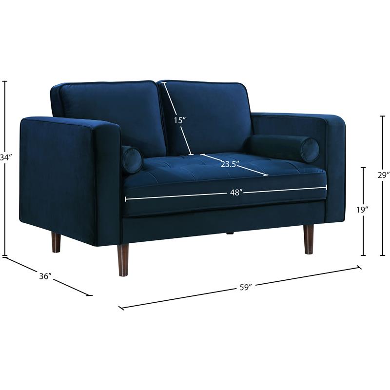 Meridian Furniture Emily Velvet Loveseat Meridian Furniture Emily Velvet Loveseat