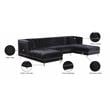 Meridian Furniture Moda 3pc Velvet Sectional in Black