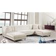 Meridian Furniture Moda 3pc Velvet Sectional in Cream