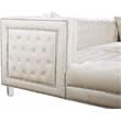 Meridian Furniture Moda 3pc Velvet Sectional in Cream