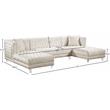 Meridian Furniture Moda 3pc Velvet Sectional in Cream