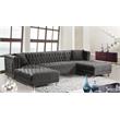 Meridian Furniture Moda 3pc Velvet Sectional in Gray