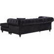 Meridian Furniture Sabrina Contemporary 2pc Velvet Reversible Sectional in Black