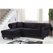 Meridian Furniture Sabrina Contemporary 2pc Velvet Reversible Sectional in Black