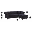 Meridian Furniture Sabrina Contemporary 2pc Velvet Reversible Sectional in Black