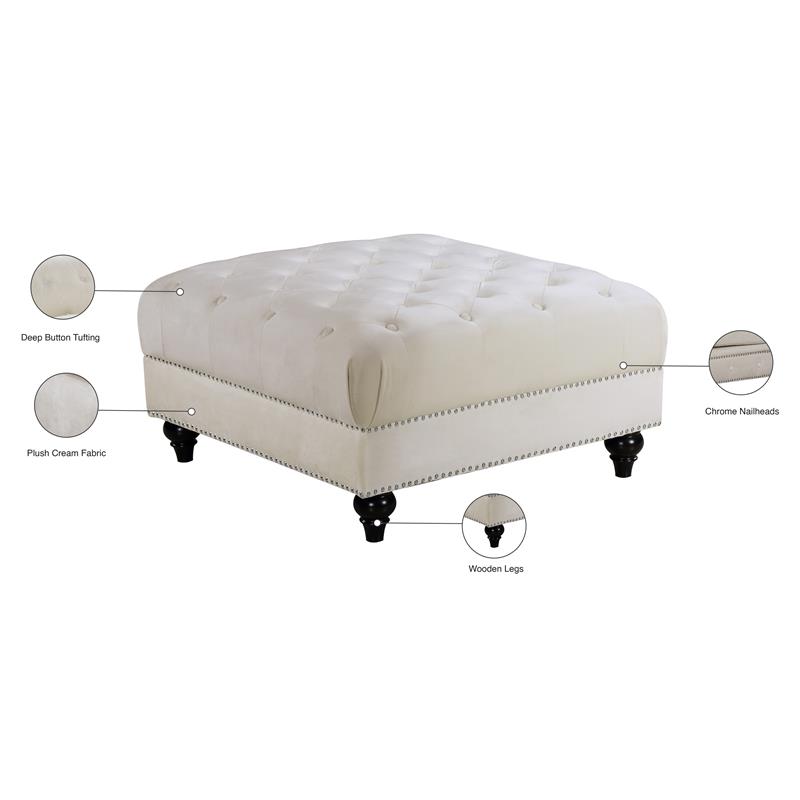 Meridian Furniture Sabrina Velvet Ottoman Meridian Furniture Sabrina Velvet Ottoman