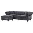 Meridian Furniture Sabrina Contemporary 2pc Velvet Reversible Sectional in Gray