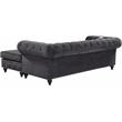 Meridian Furniture Sabrina Contemporary 2pc Velvet Reversible Sectional in Gray