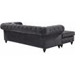 Meridian Furniture Sabrina Contemporary 2pc Velvet Reversible Sectional in Gray