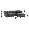 Meridian Furniture Sabrina Contemporary 2pc Velvet Reversible Sectional in Gray