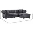 Meridian Furniture Sabrina Contemporary 2pc Velvet Reversible Sectional in Gray