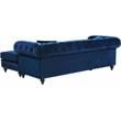Meridian Furniture Sabrina Contemporary 2pc Velvet Reversible Sectional in Navy