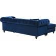 Meridian Furniture Sabrina Contemporary 2pc Velvet Reversible Sectional in Navy
