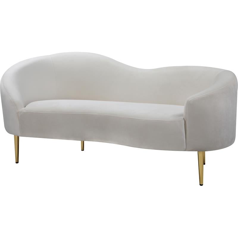 Meridian Furniture Ritz Cream Velvet Loveseat