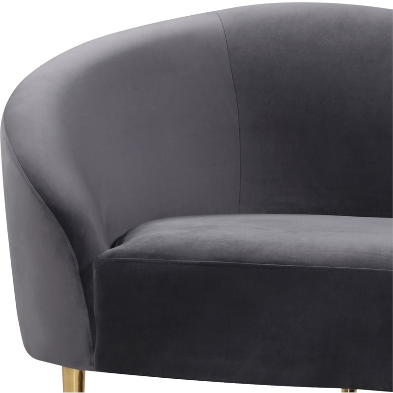 Meridian Furniture Ritz Grey Velvet Loveseat