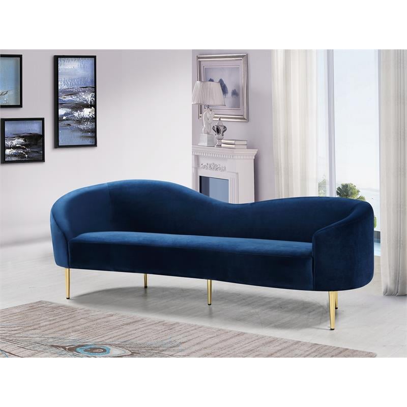 Meridian Furniture Ritz Navy Velvet Sofa