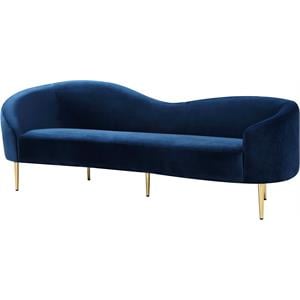 Meridian Furniture Ritz Contemporary Velvet Sofa in Navy