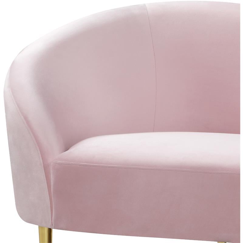 Meridian Furniture Ritz Pink Velvet Loveseat