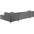 Meridian Furniture Graham 3pc Velvet Sectional in Gray